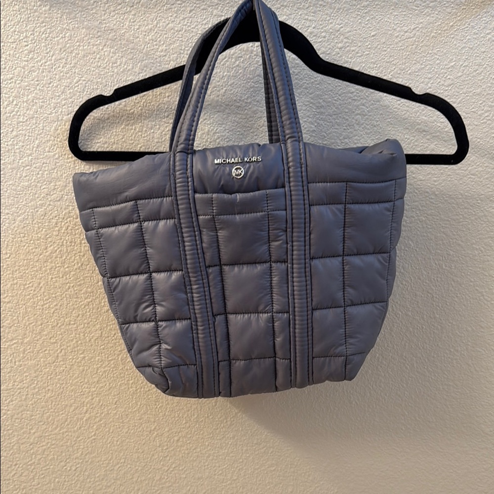 Michael Kors Gray Quilted Tote Bag with Structured Design